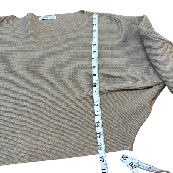 Zara Knit Womens Tan Batwing Sweater Medium - Picture 9 of 9